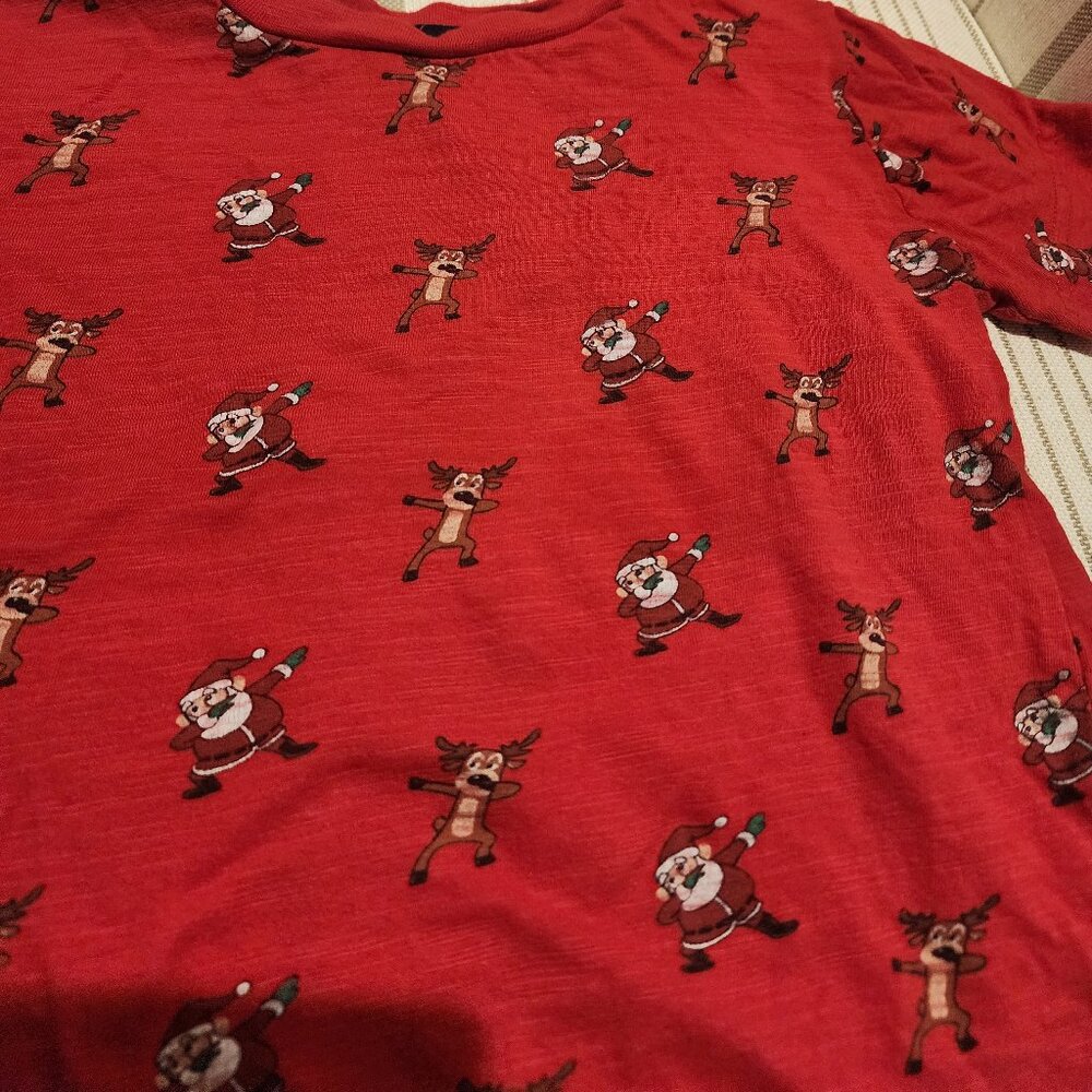 Santa and Riendeer dabb christmas shirt boys 4t
